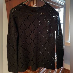 MTLA Black Eyelet Sweater -size medium